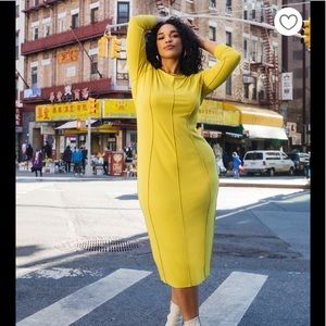 Ribbed Bodycon Dress With Lattice Edges